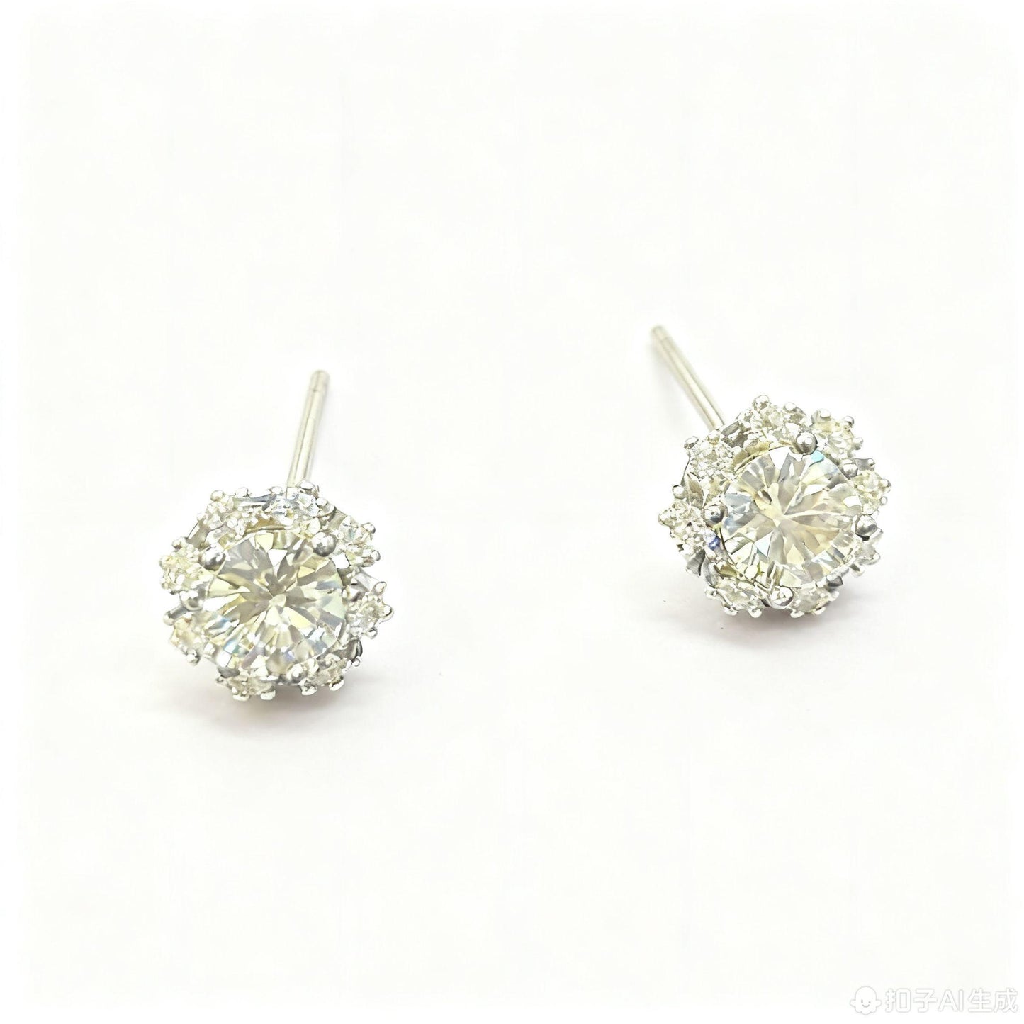 ER36 1CT Sterling Silver S925 Moissanite Diamond