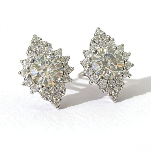 ER38 1CT*2 Sterling Silver S925 Moissanite Diamond