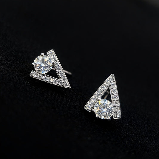 ER42 1CT Sterling Silver S925 Moissanite Diamond