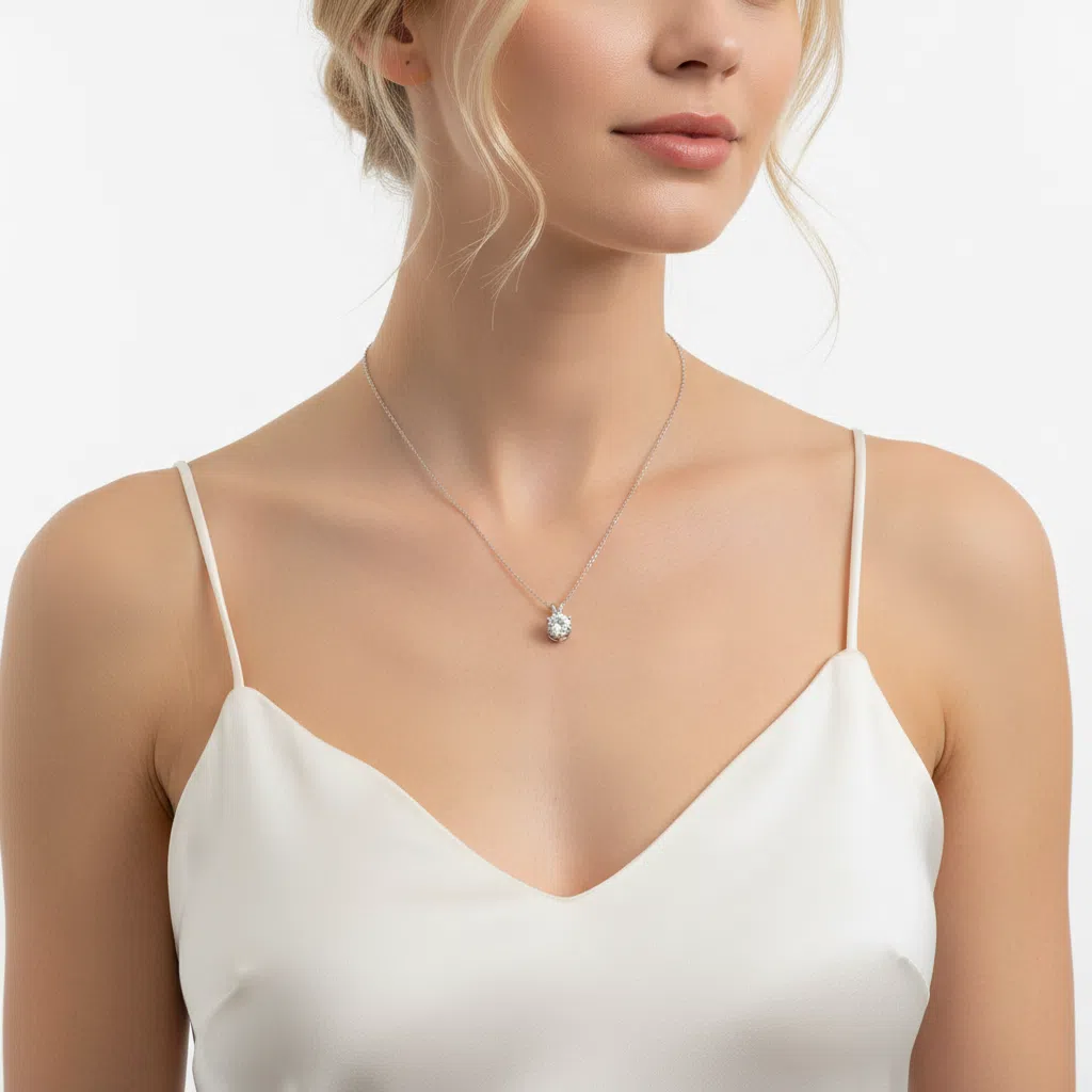 XL29 1CT Sterling Silver S925 Moissanite Diamond