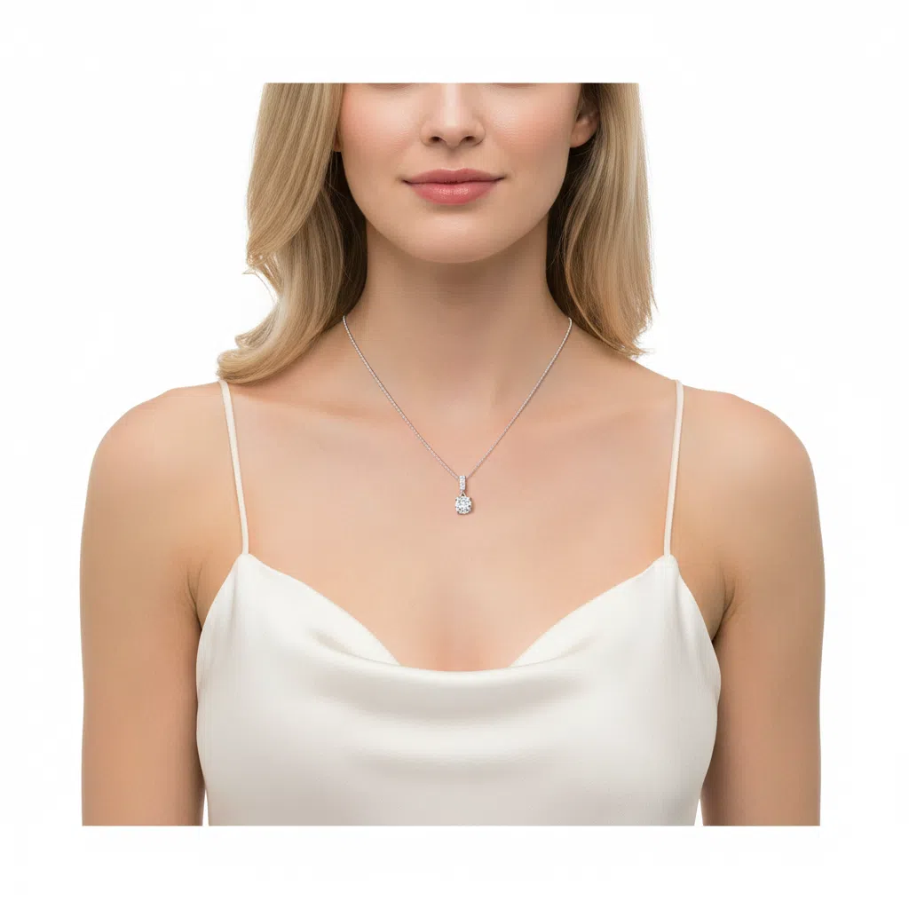 XL09 1CT Sterling Silver S925 Moissanite Diamond