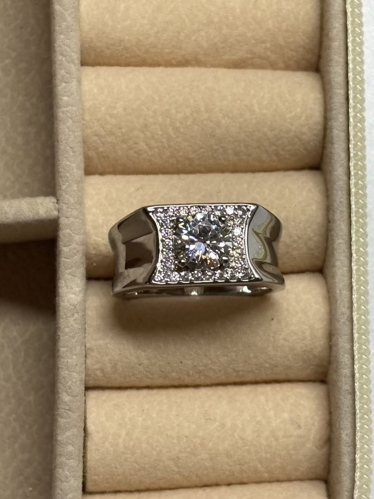 ER03 1CT Sterling Silver S925 Moissanite Diamond Rings