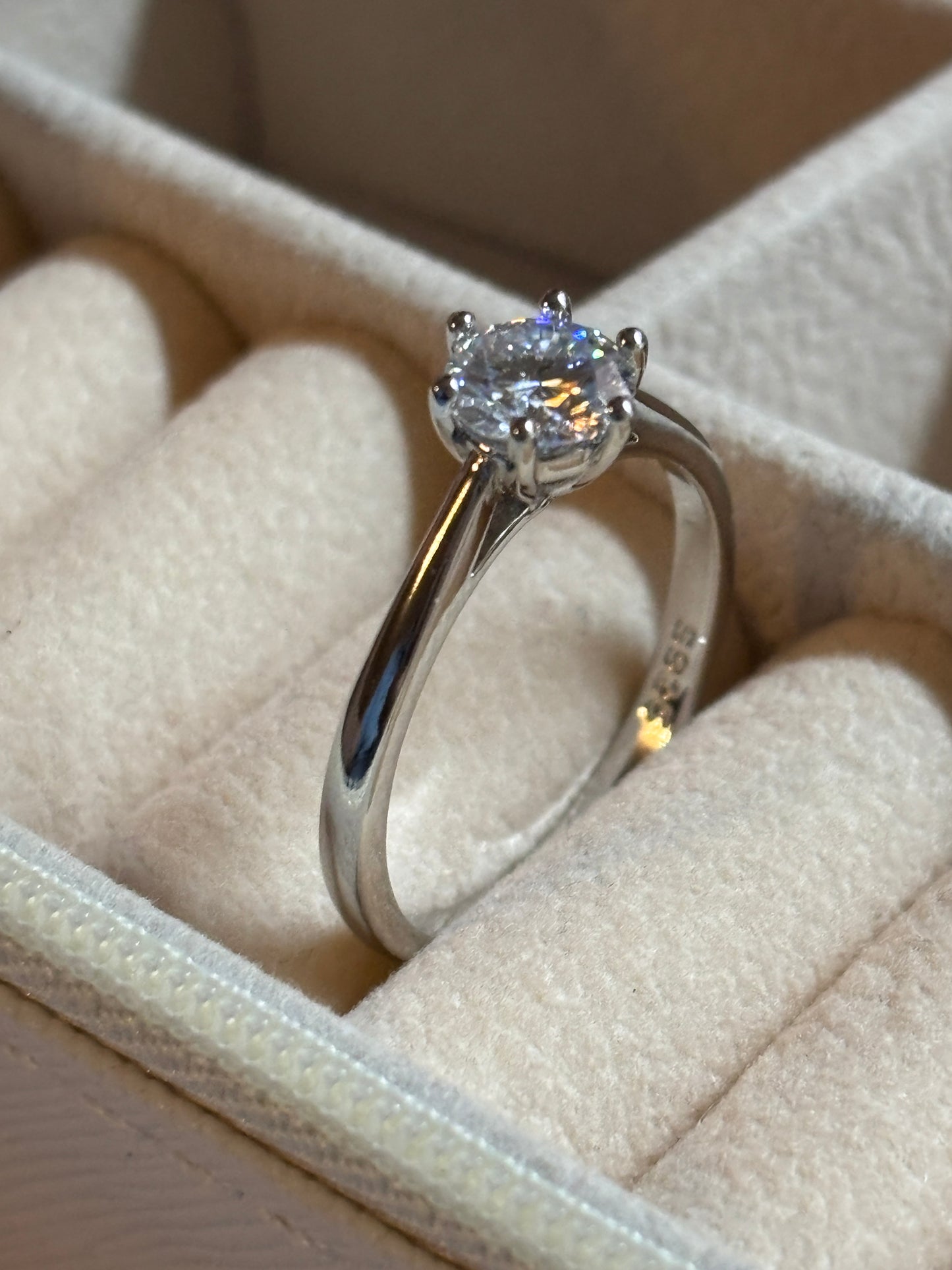 ER03 1CT Sterling Silver S925 Moissanite Diamond Rings