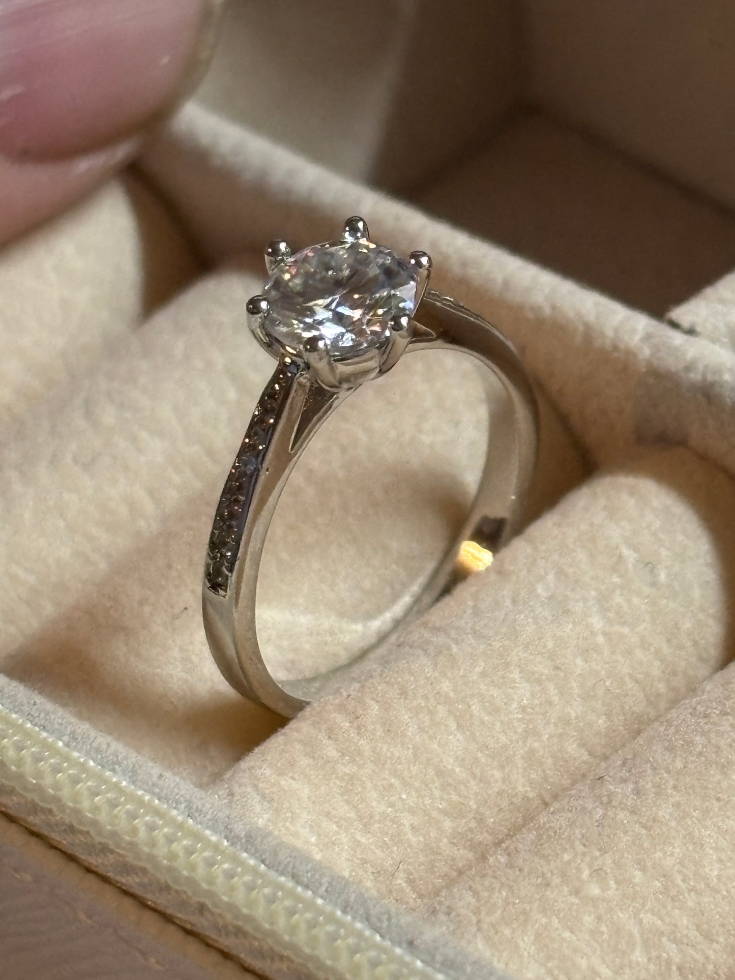 ER03 1CT Sterling Silver S925 Moissanite Diamond Rings