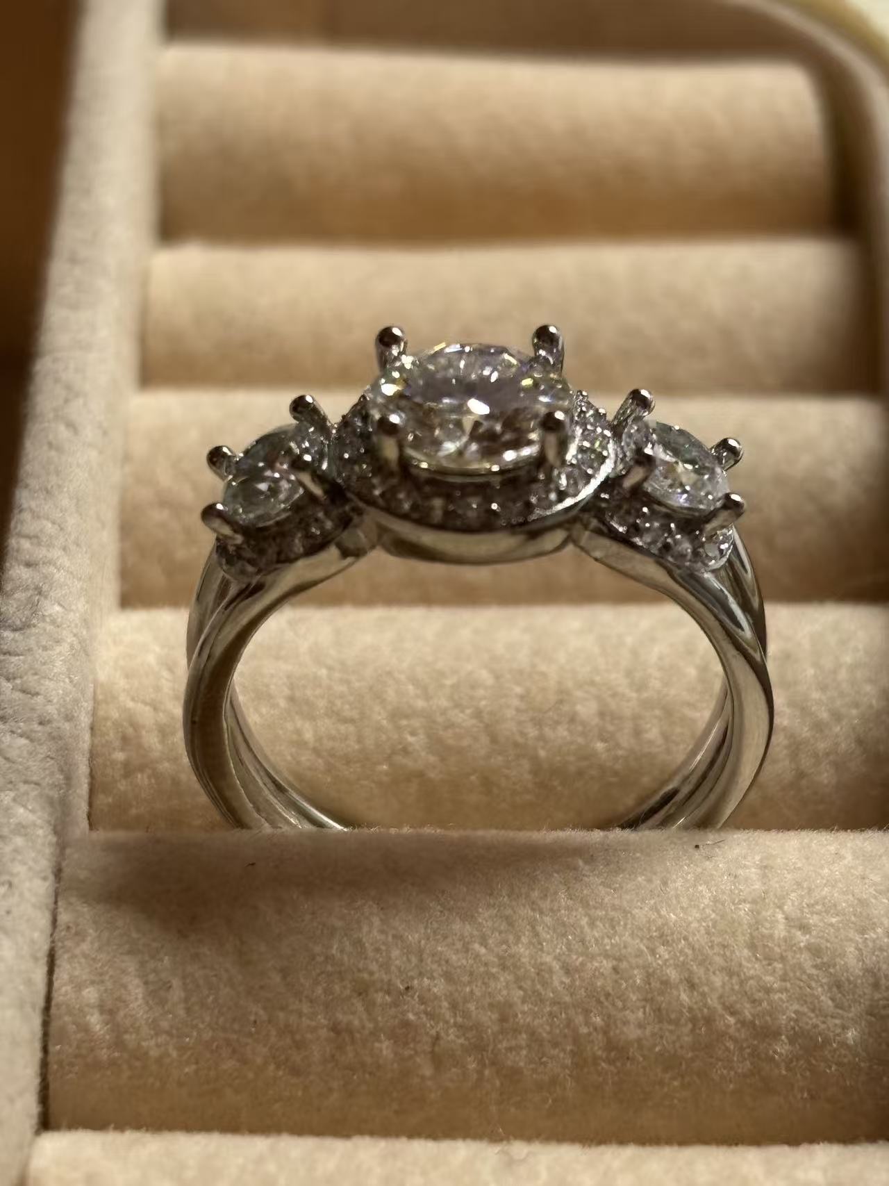 ER03 1CT Sterling Silver S925 Moissanite Diamond Rings