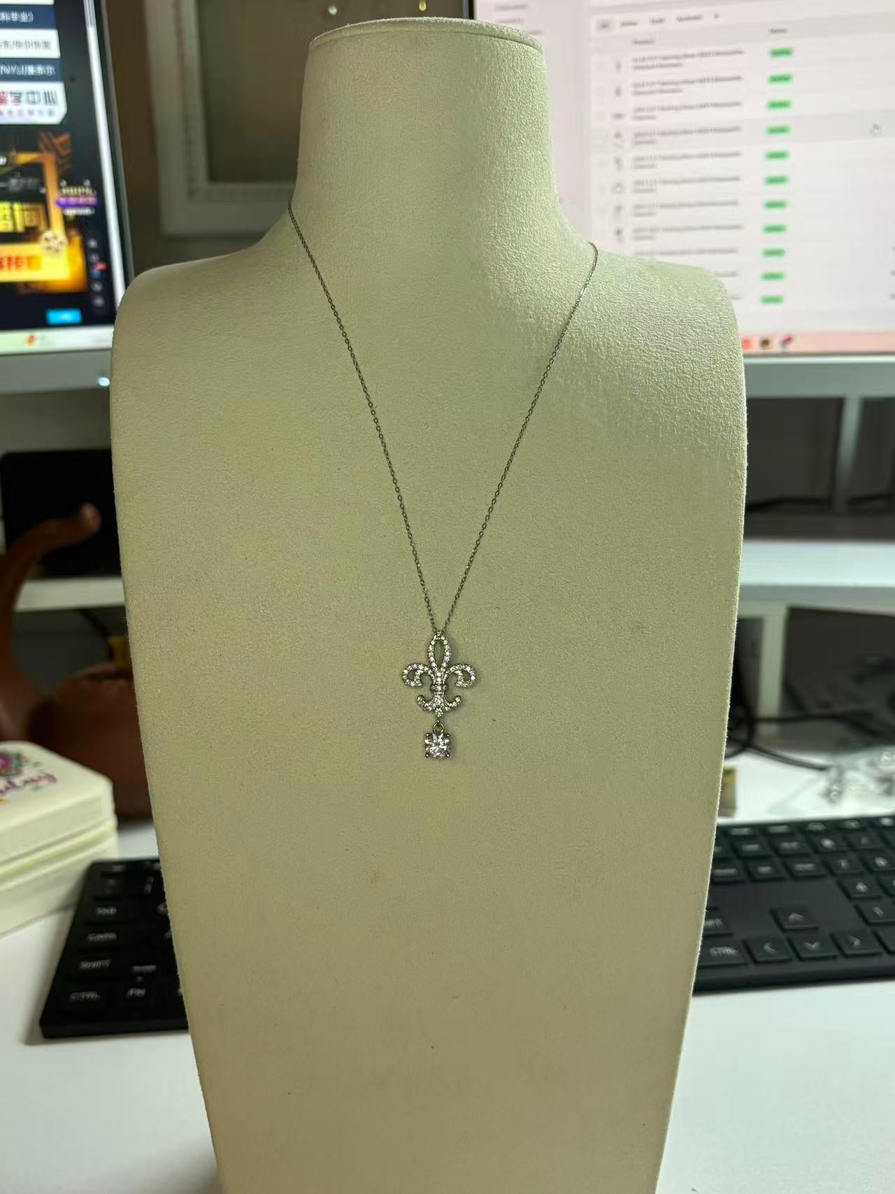 XL68 1.5CT Sterling Silver S925 Moissanite Diamond