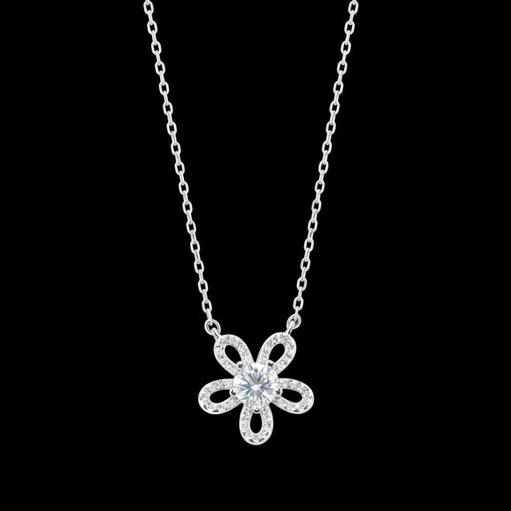 XL41 1CT Sterling Silver S925 Moissanite Diamond