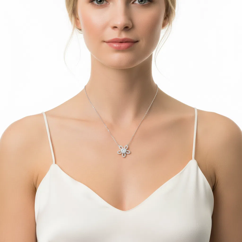 XL41 1CT Sterling Silver S925 Moissanite Diamond