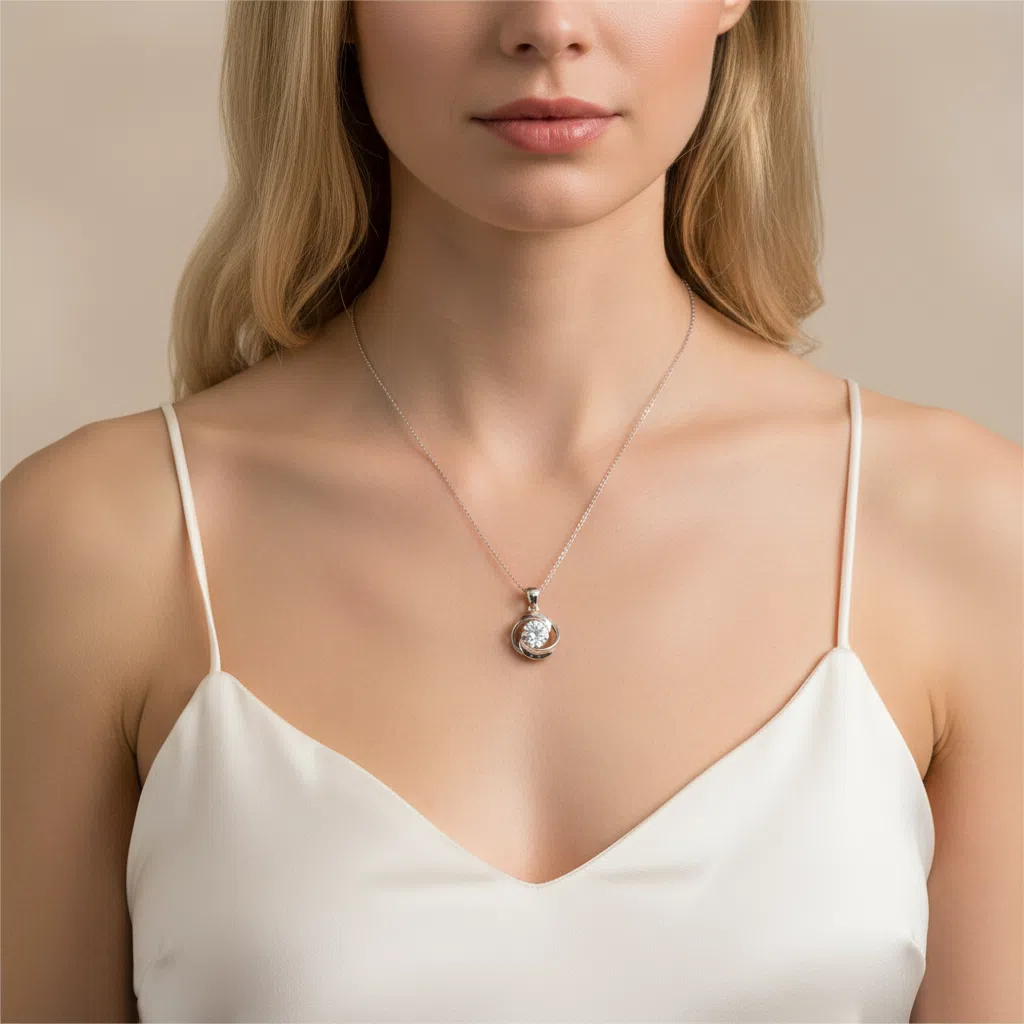 XL04 1CT Sterling Silver S925 Moissanite Diamond