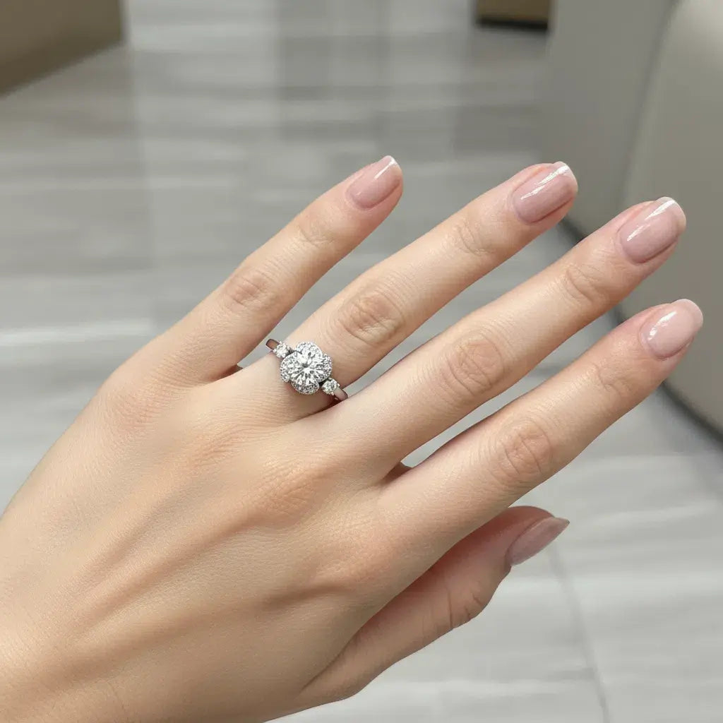 JZ35 1CT Sterling Silver S925 Moissanite Diamond 50%offamazon