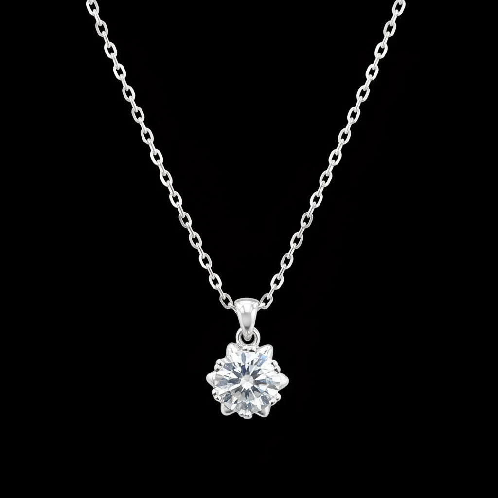 XL17 1CT Sterling Silver S925 Moissanite Diamond