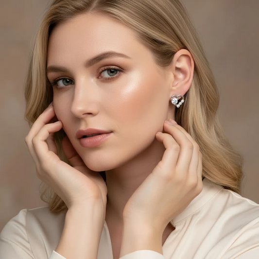 ER47 1CT*2 Sterling Silver S925 Moissanite Diamond