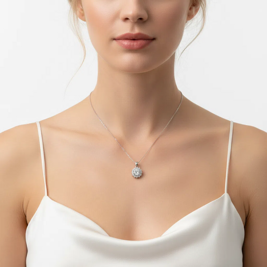 XL28 1CT Sterling Silver S925 Moissanite Diamond