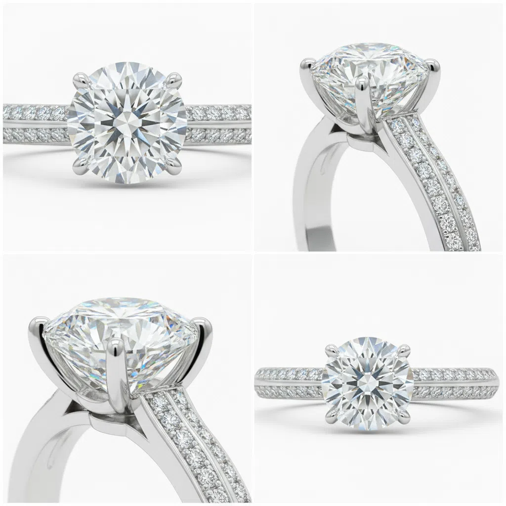 JZ38 1CT Sterling Silver S925 Moissanite Diamond