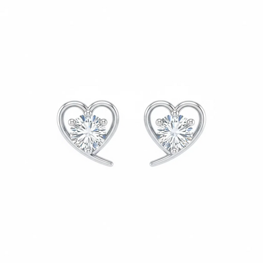 ER32 1CT Sterling Silver S925 Moissanite Diamond