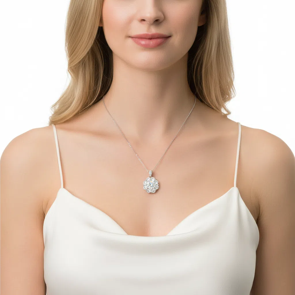 XL37 1CT Sterling Silver S925 Moissanite Diamond