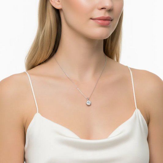 XL17 1CT Sterling Silver S925 Moissanite Diamond