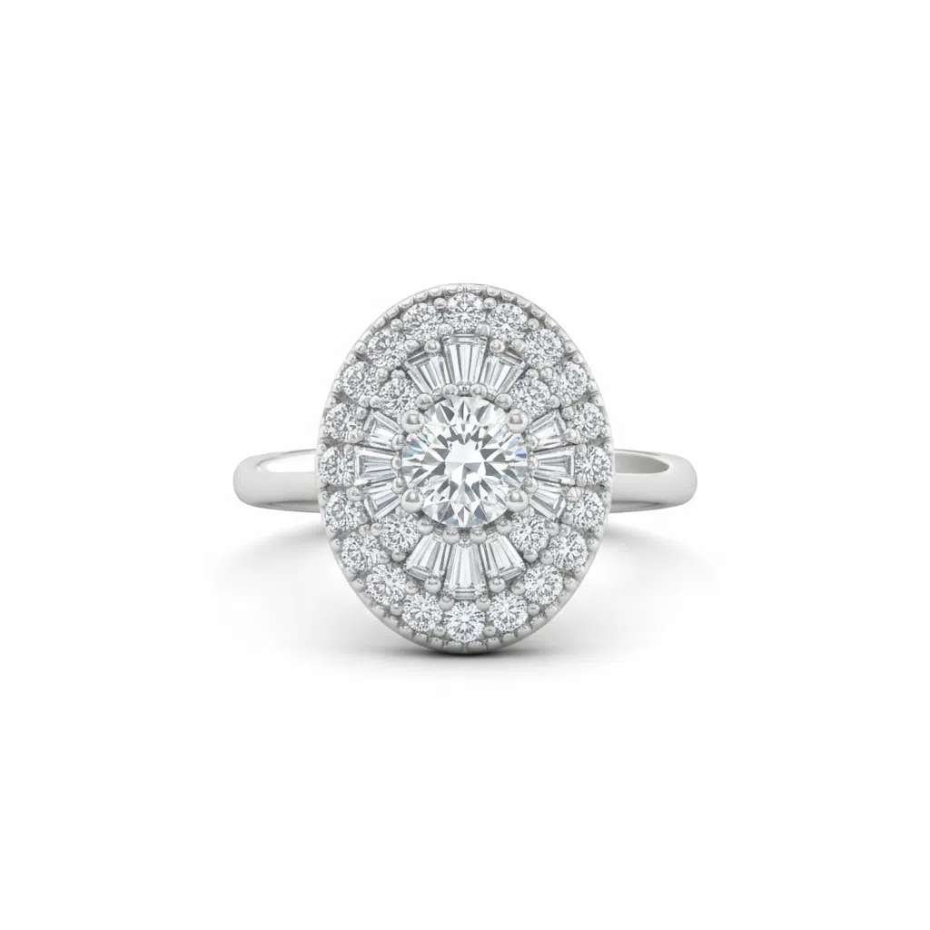 JZ65 1CT Sterling Silver S925 Moissanite Diamond