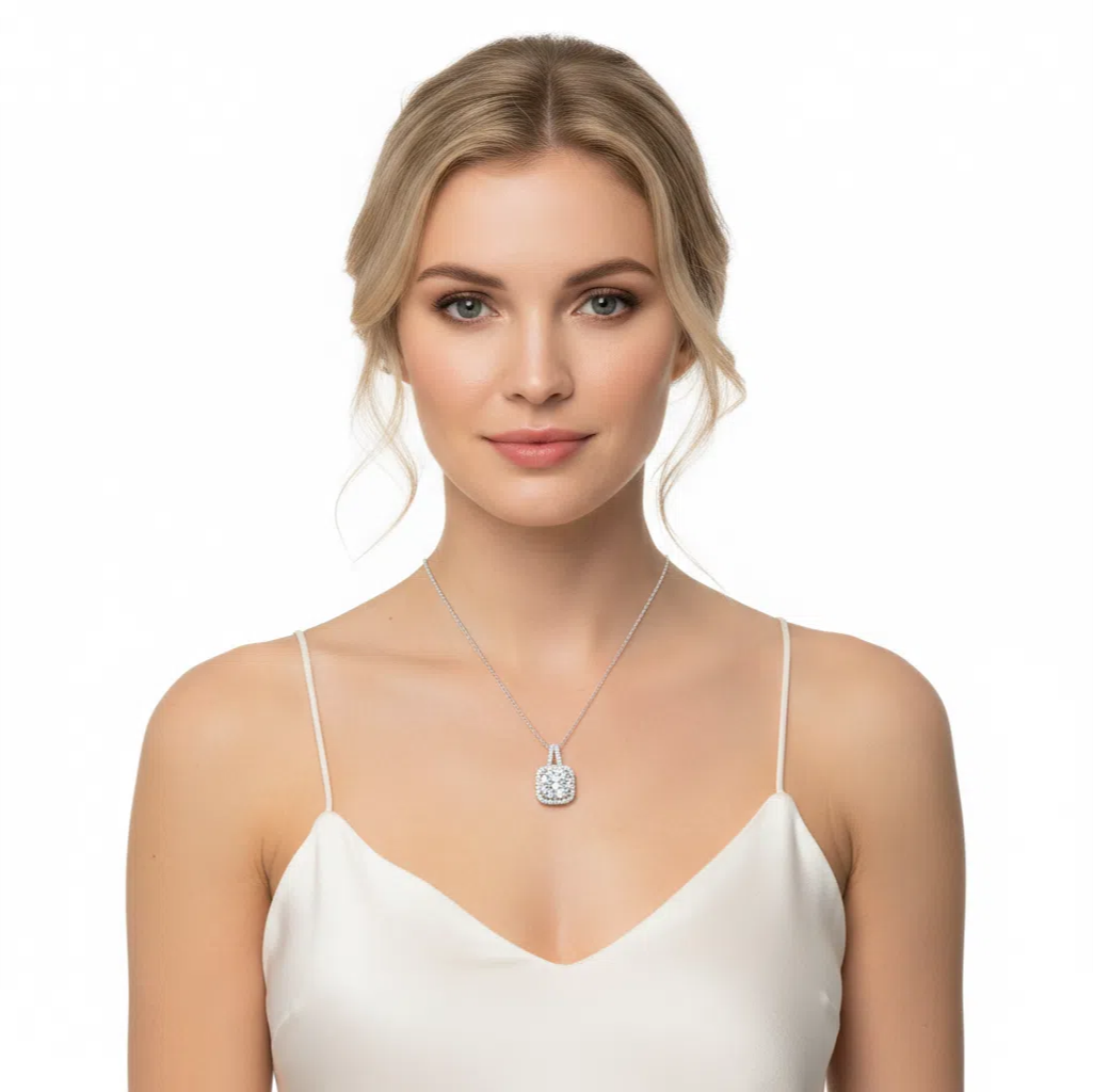 XL47 2CT Sterling Silver S925 Moissanite Diamond