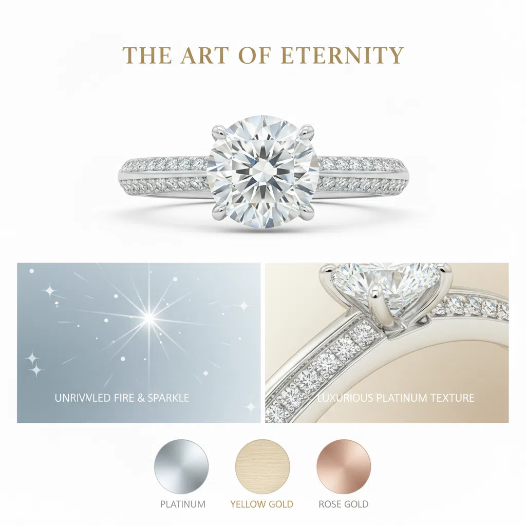 JZ38 1CT Sterling Silver S925 Moissanite Diamond