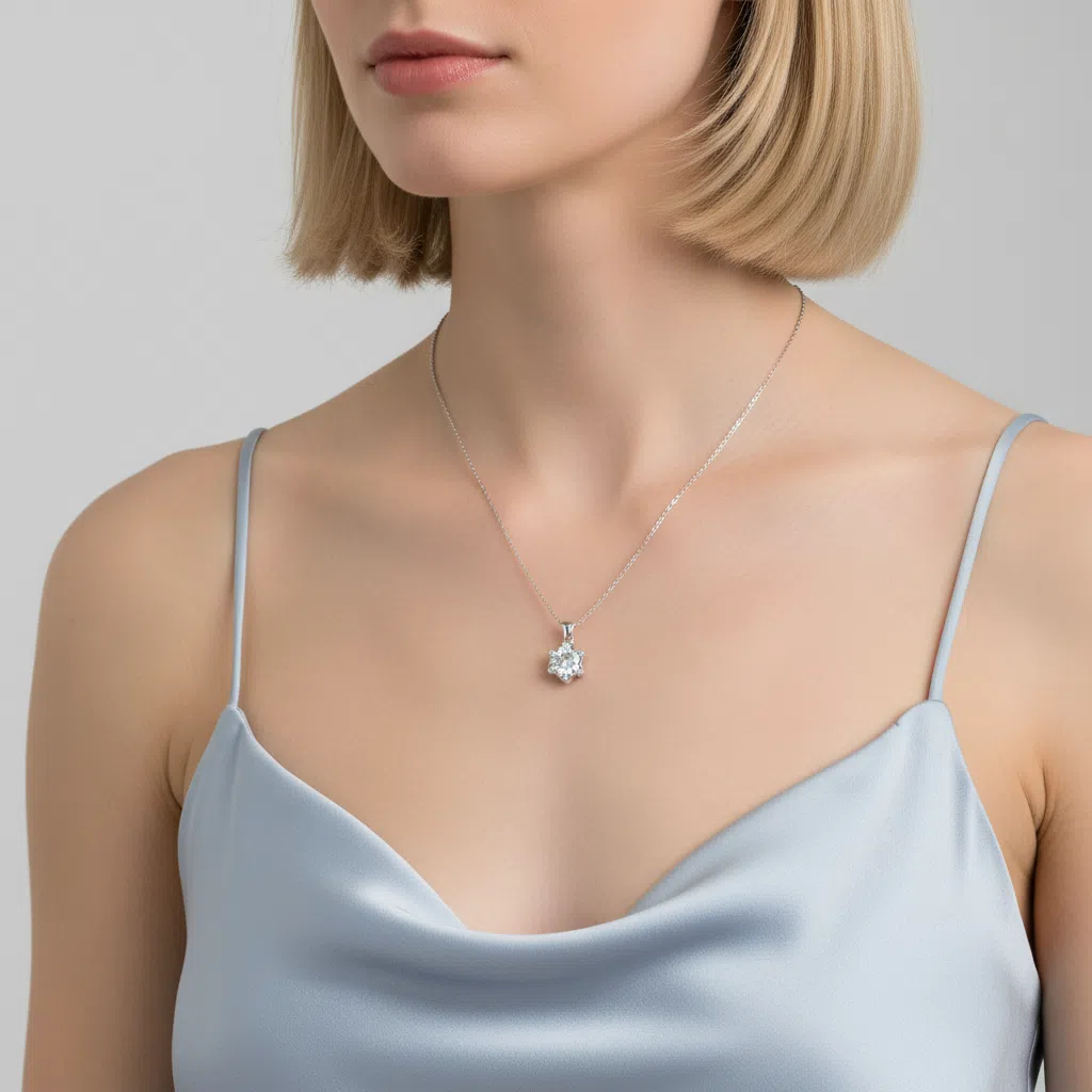 XL22 1CT Sterling Silver S925 Moissanite Diamond