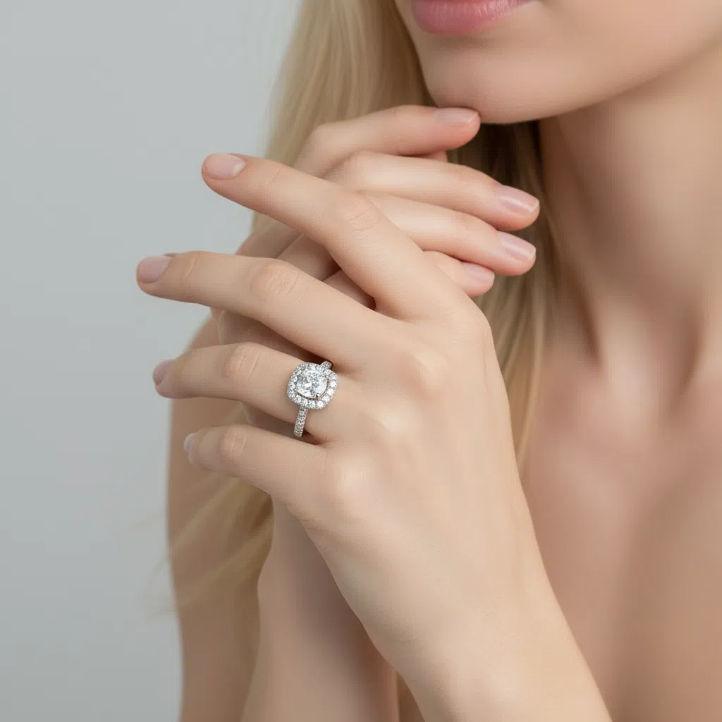 JZ45 1CT Sterling Silver S925 Moissanite Diamond