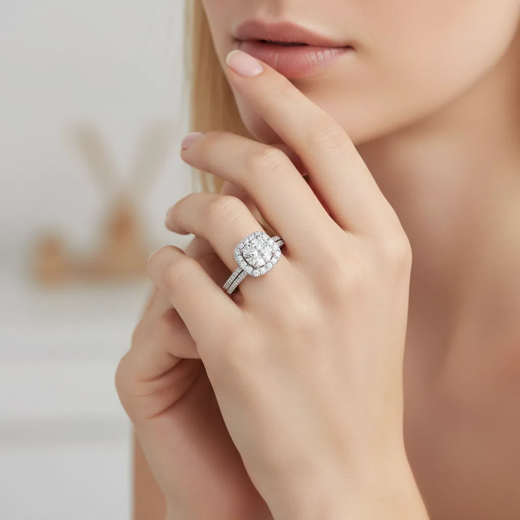 JZ45 1CT Sterling Silver S925 Moissanite Diamond