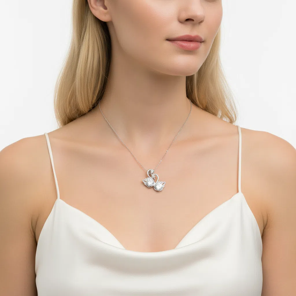 XL57 1CT Sterling Silver S925 Moissanite Diamond Necklace