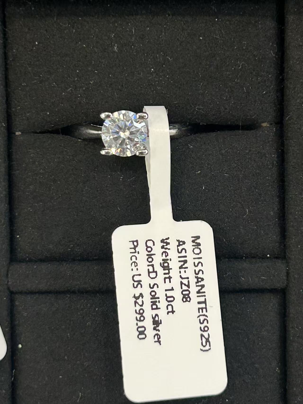JZ08 1CT Sterling Silver S925 Moissanite Diamond
