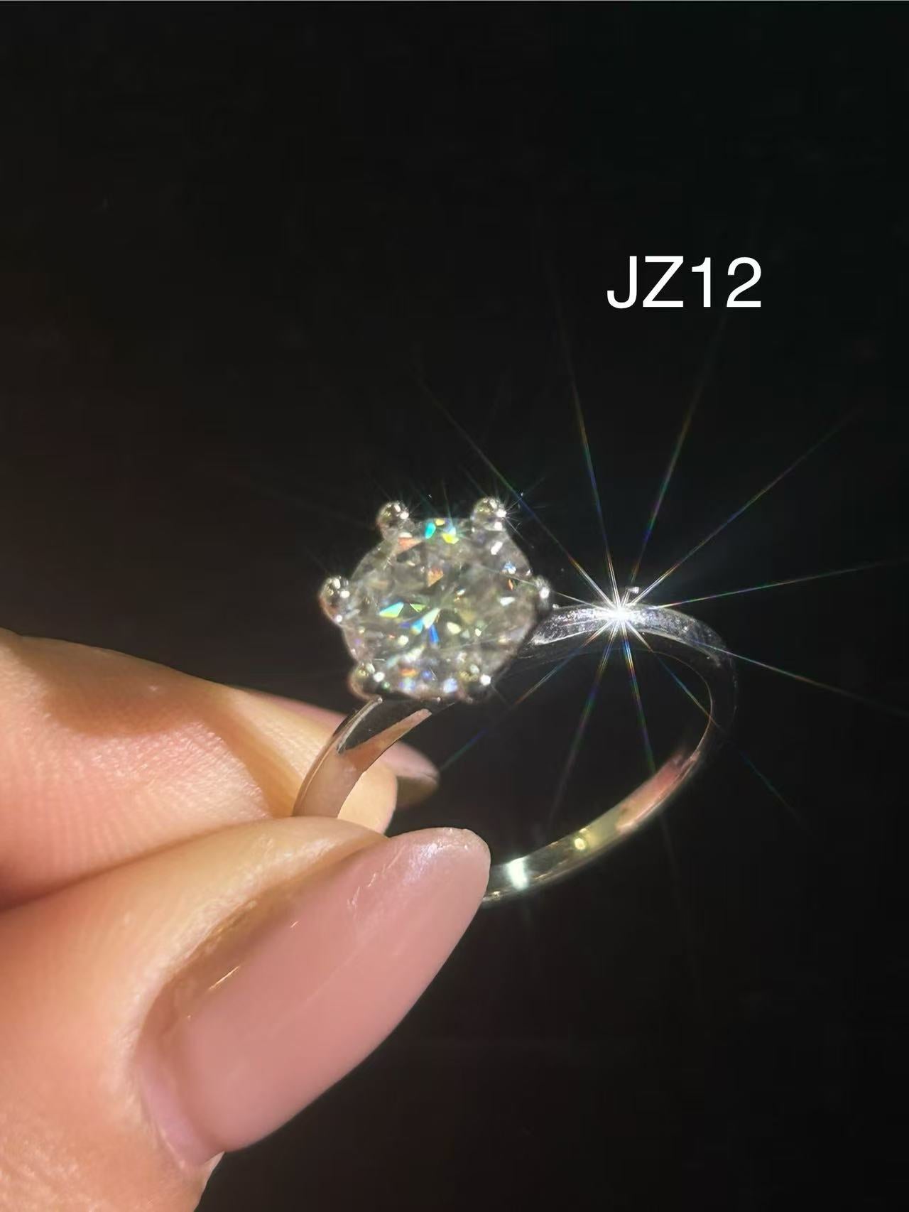JZ12 2CT Sterling Silver S925 Moissanite Diamond