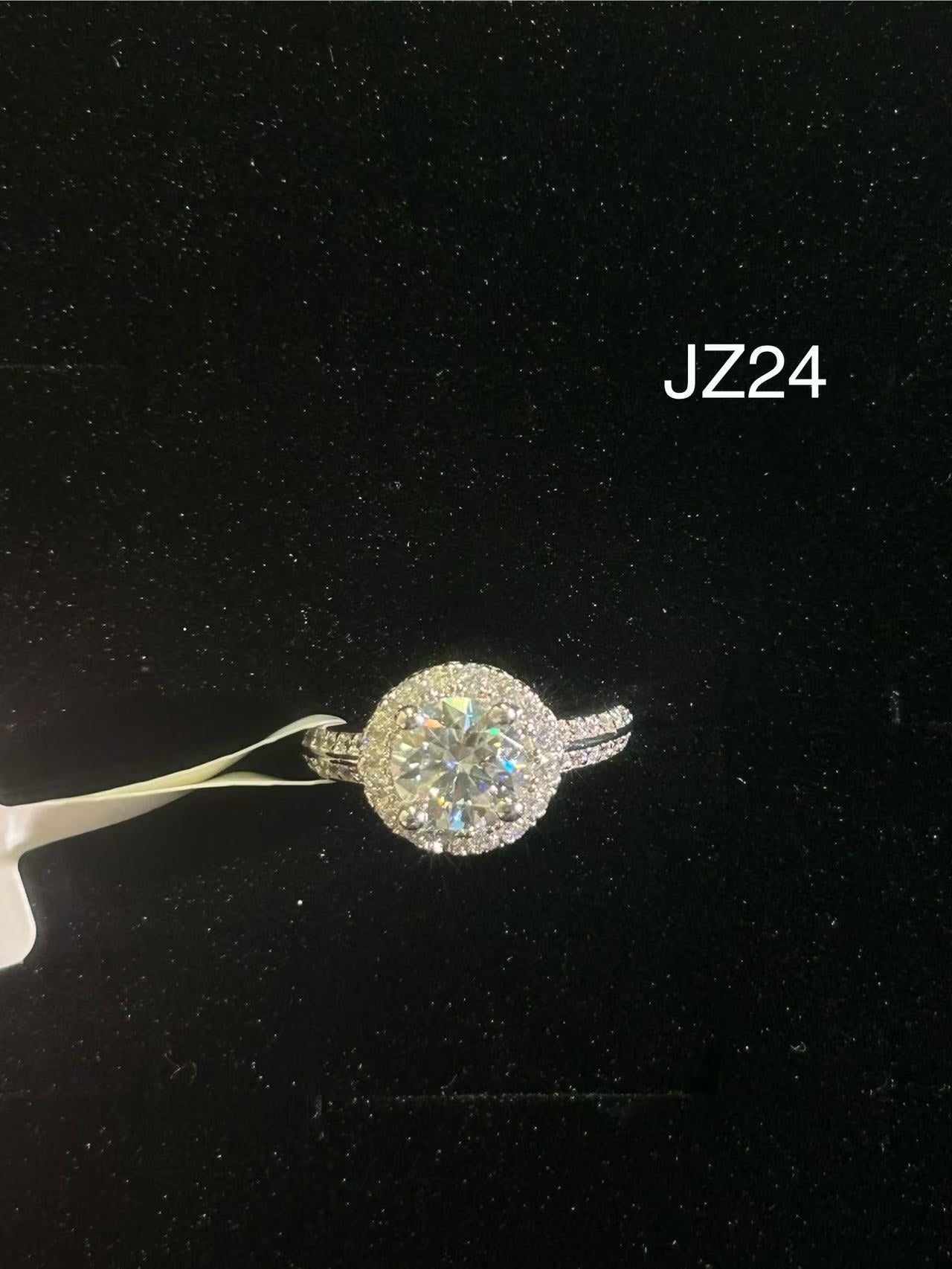 JZ24 1CT Sterling Silver S925 Moissanite Diamond