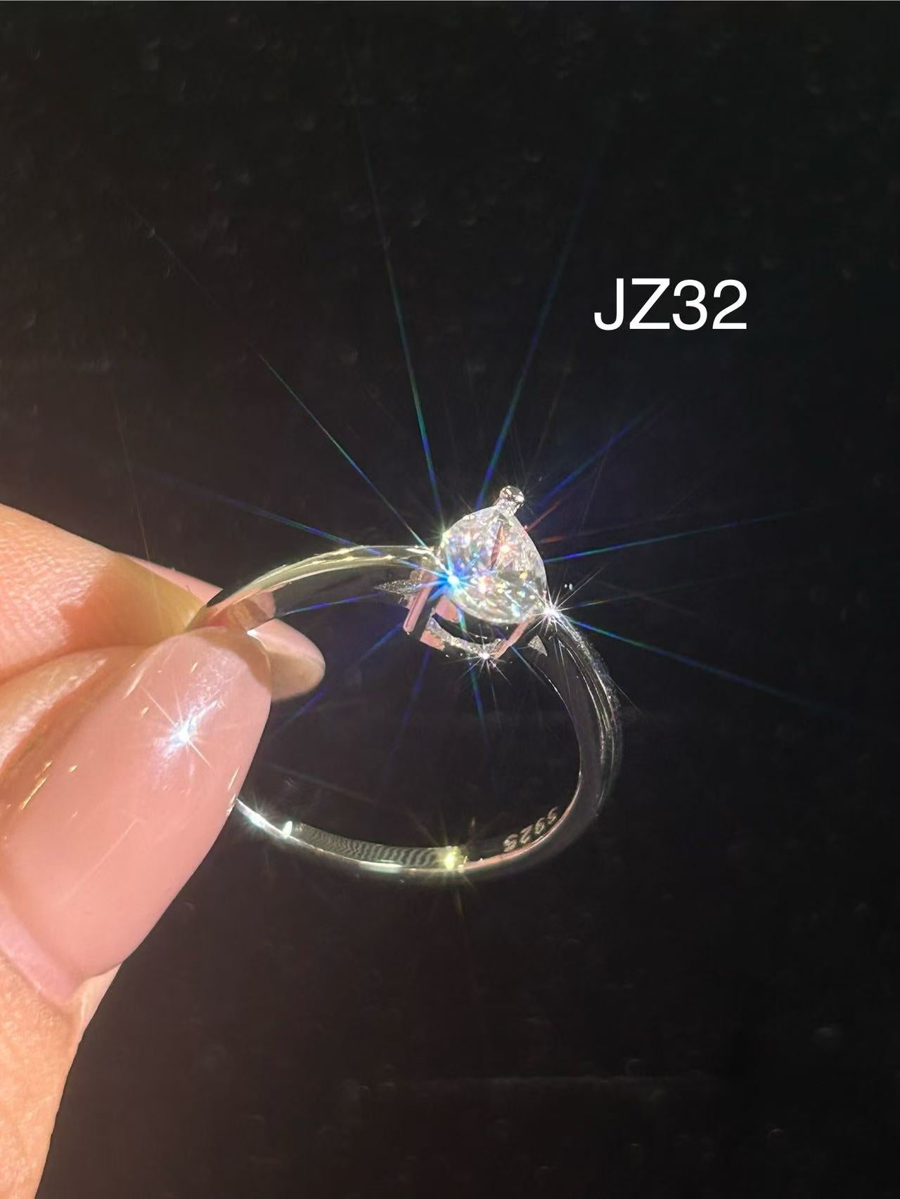JZ32 0.8CT Sterling Silver S925 Moissanite Diamond