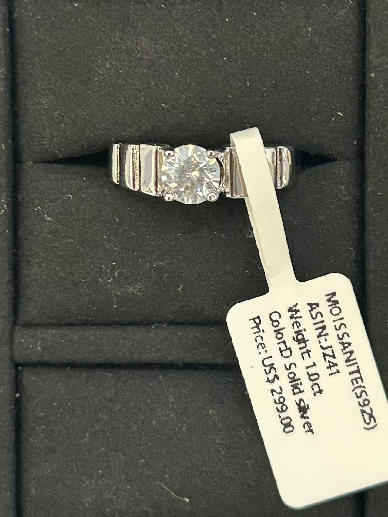 JZ41 1CT Sterling Silver S925 Moissanite Diamond