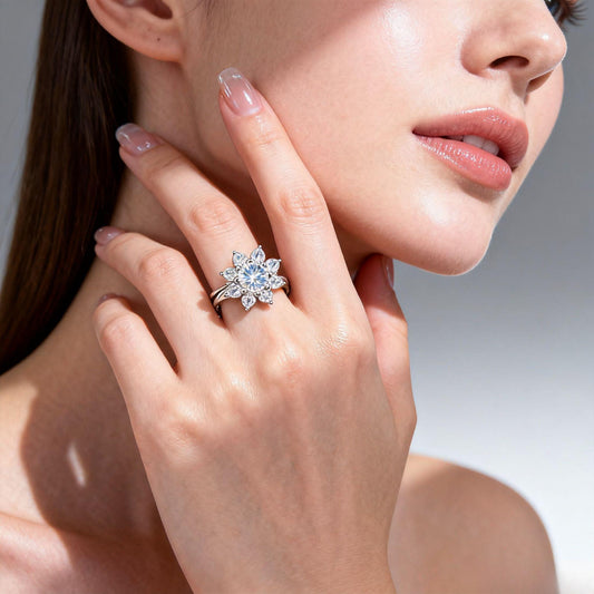 JZ43 1CT Sterling Silver S925 Moissanite Diamond