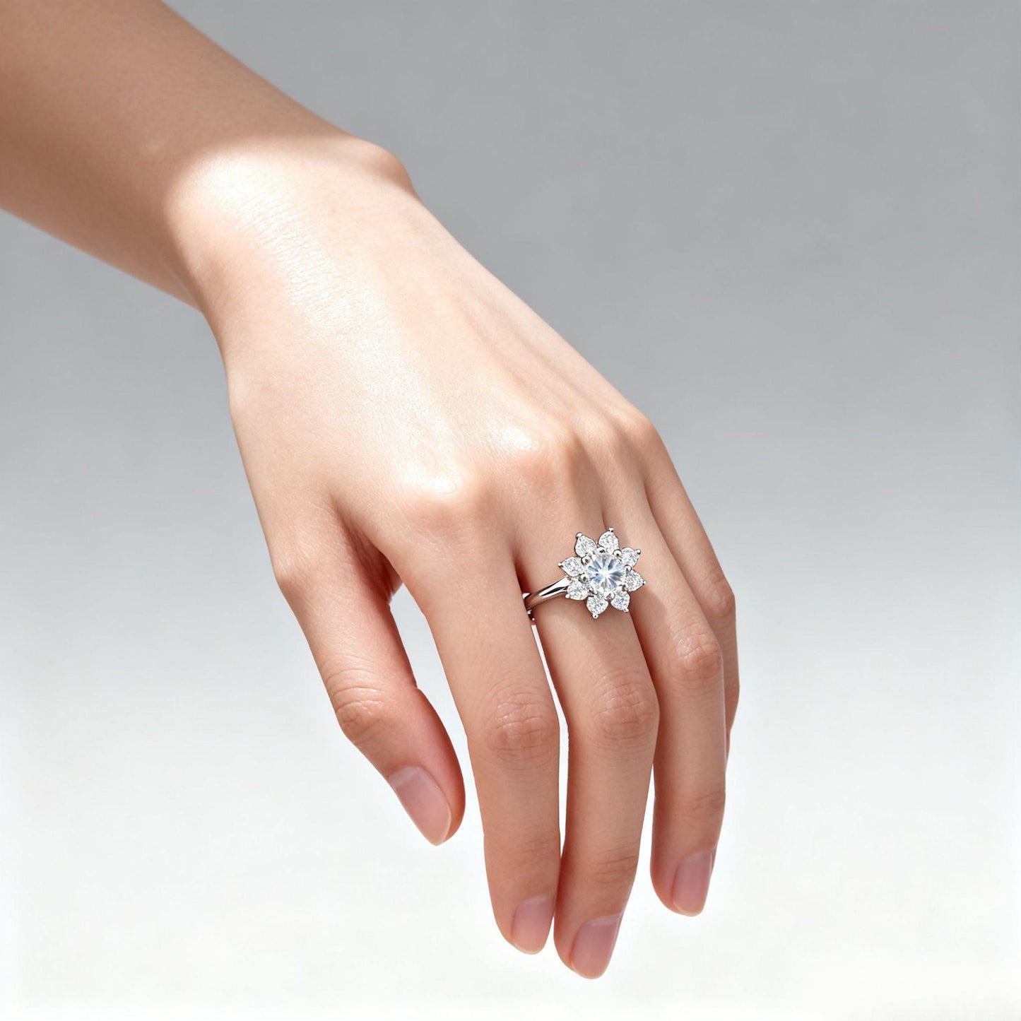 JZ43 1CT Sterling Silver S925 Moissanite Diamond