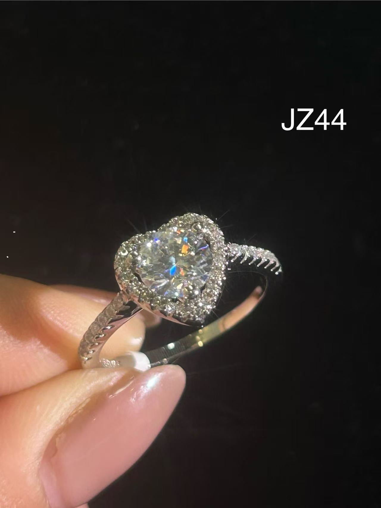 JZ44 1CT Sterling Silver S925 Moissanite Diamond