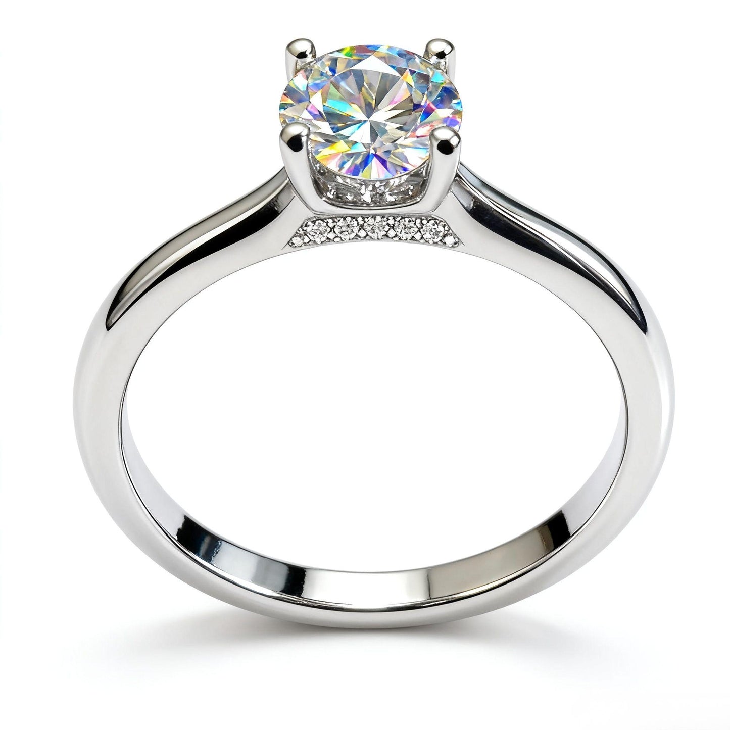 JZ66 2CT Sterling Silver S925 Moissanite Diamond