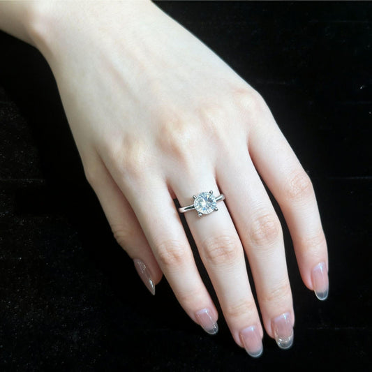 JZ66 2CT Sterling Silver S925 Moissanite Diamond