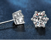 ER51 1CT Sterling Silver S925 Moissanite Diamond