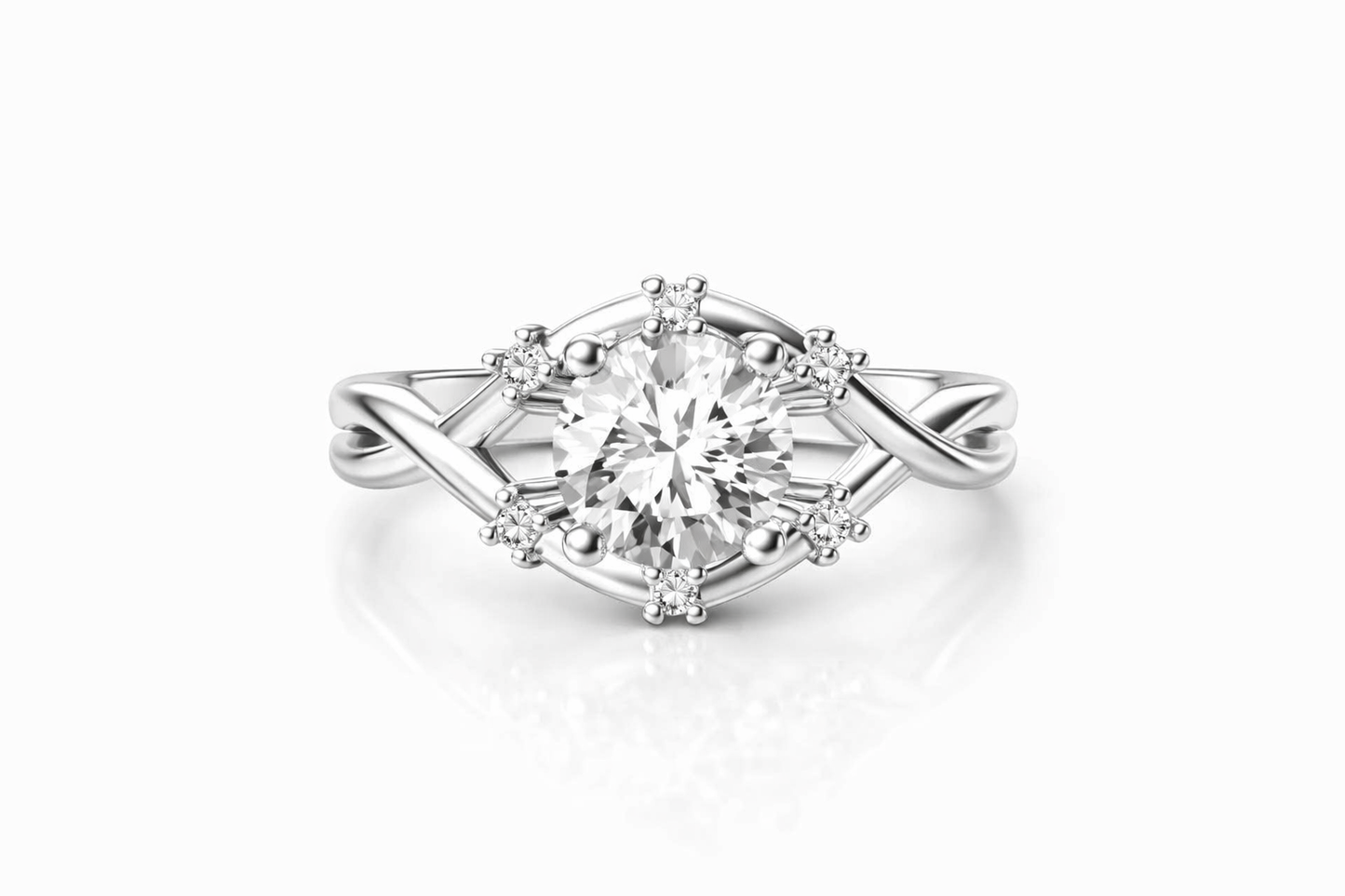 ER02 1CT Sterling Silver S925 Moissanite Diamond Earrings