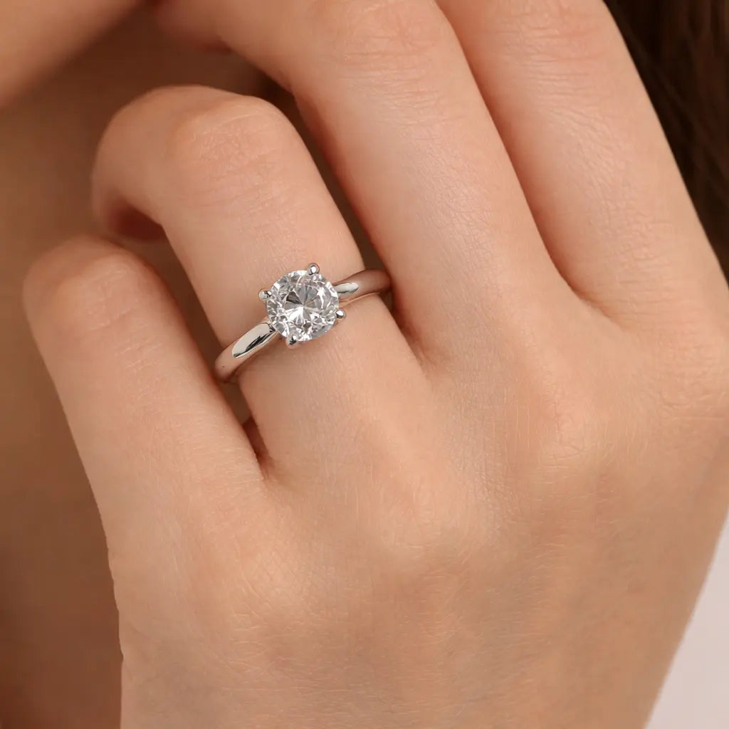 JZ66 2CT Sterling Silver S925 Moissanite Diamond 50%offamazon