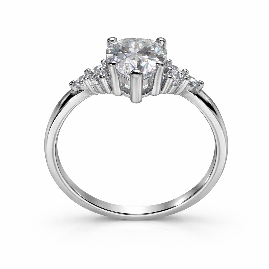 ER02 1CT Sterling Silver S925 Moissanite Diamond Earrings