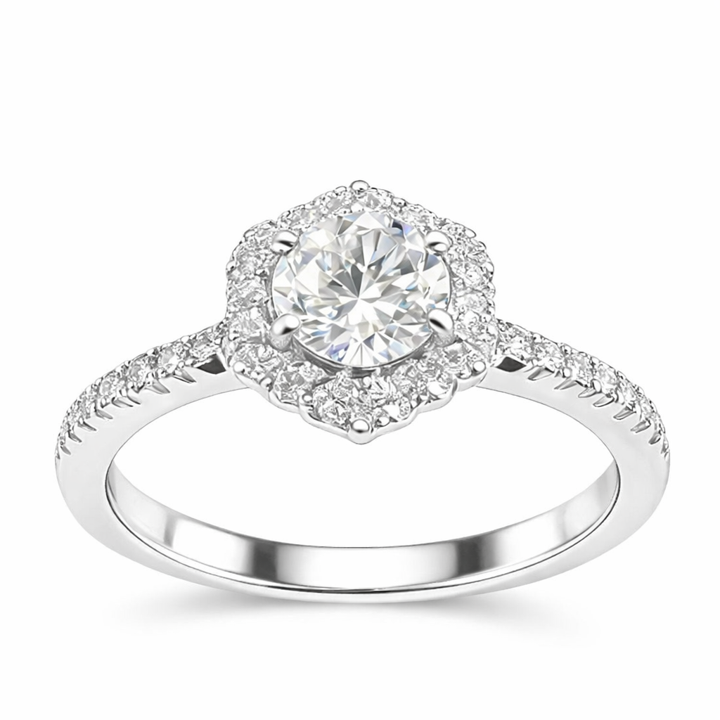 ER02 1CT Sterling Silver S925 Moissanite Diamond Earrings