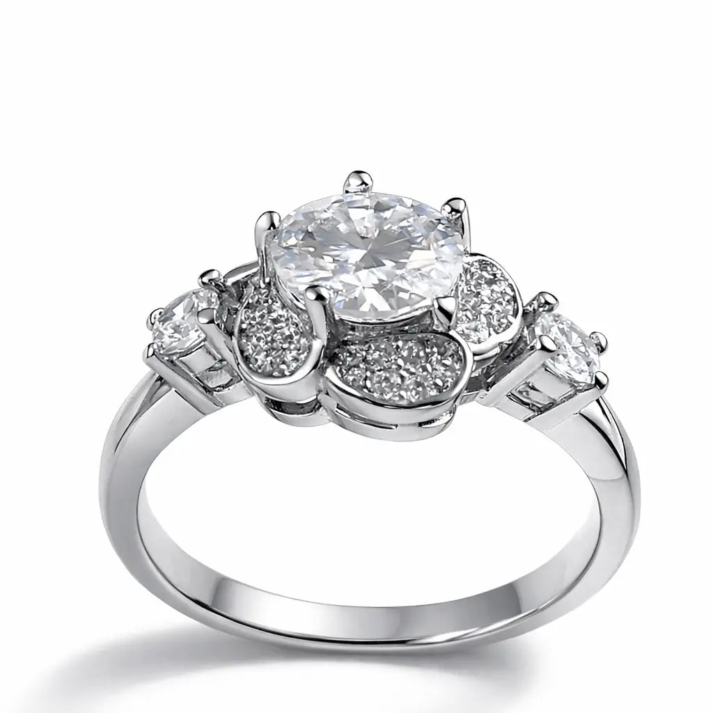JZ35 1CT Sterling Silver S925 Moissanite Diamond 50%offamazon