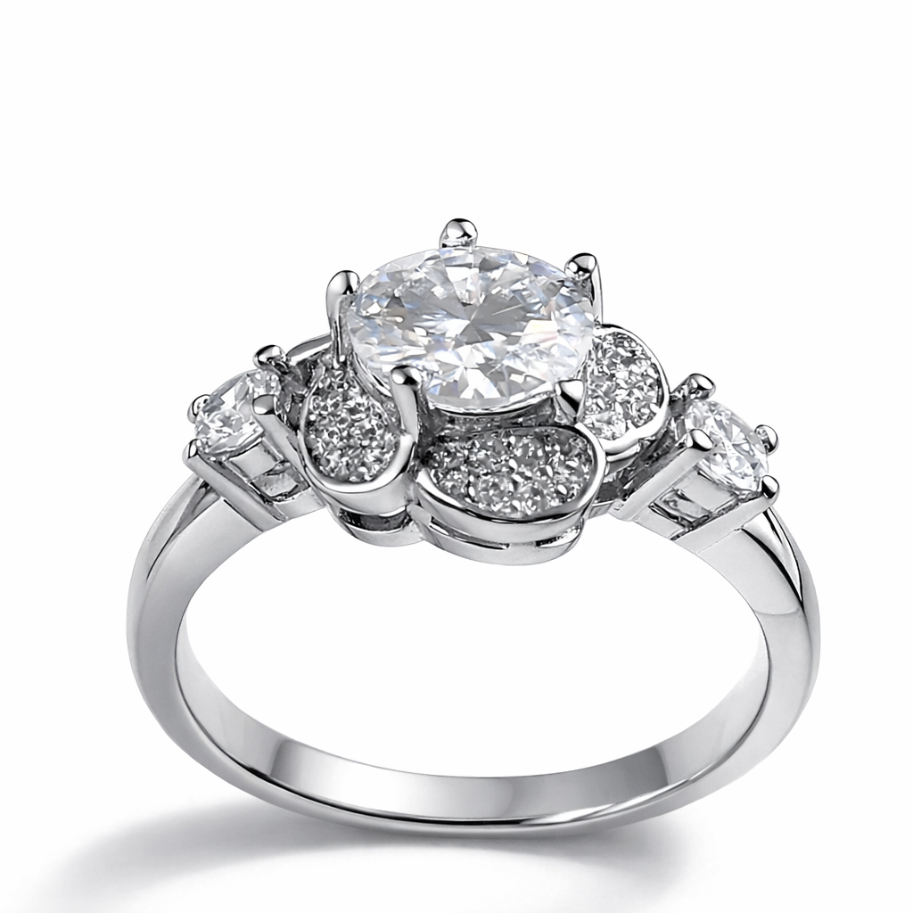 ER02 1CT Sterling Silver S925 Moissanite Diamond Earrings
