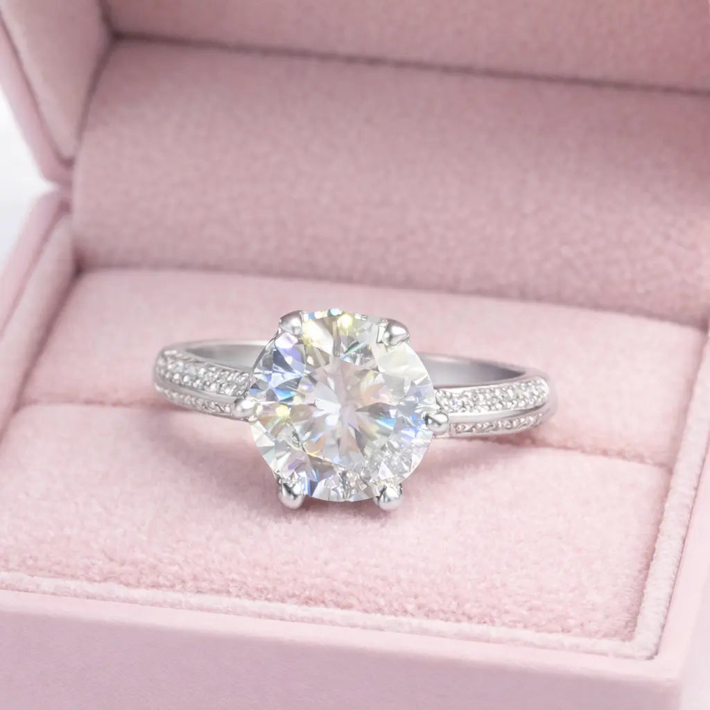 JZ48 1CT Sterling Silver S925 Moissanite Diamond 50%offamazon