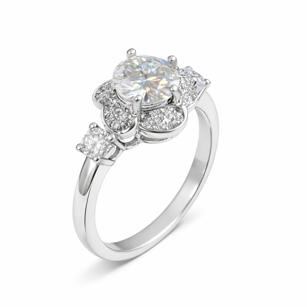 ER02 1CT Sterling Silver S925 Moissanite Diamond Earrings