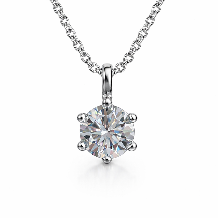 XL56 1CT Sterling Silver S925 Moissanite Diamond Necklace