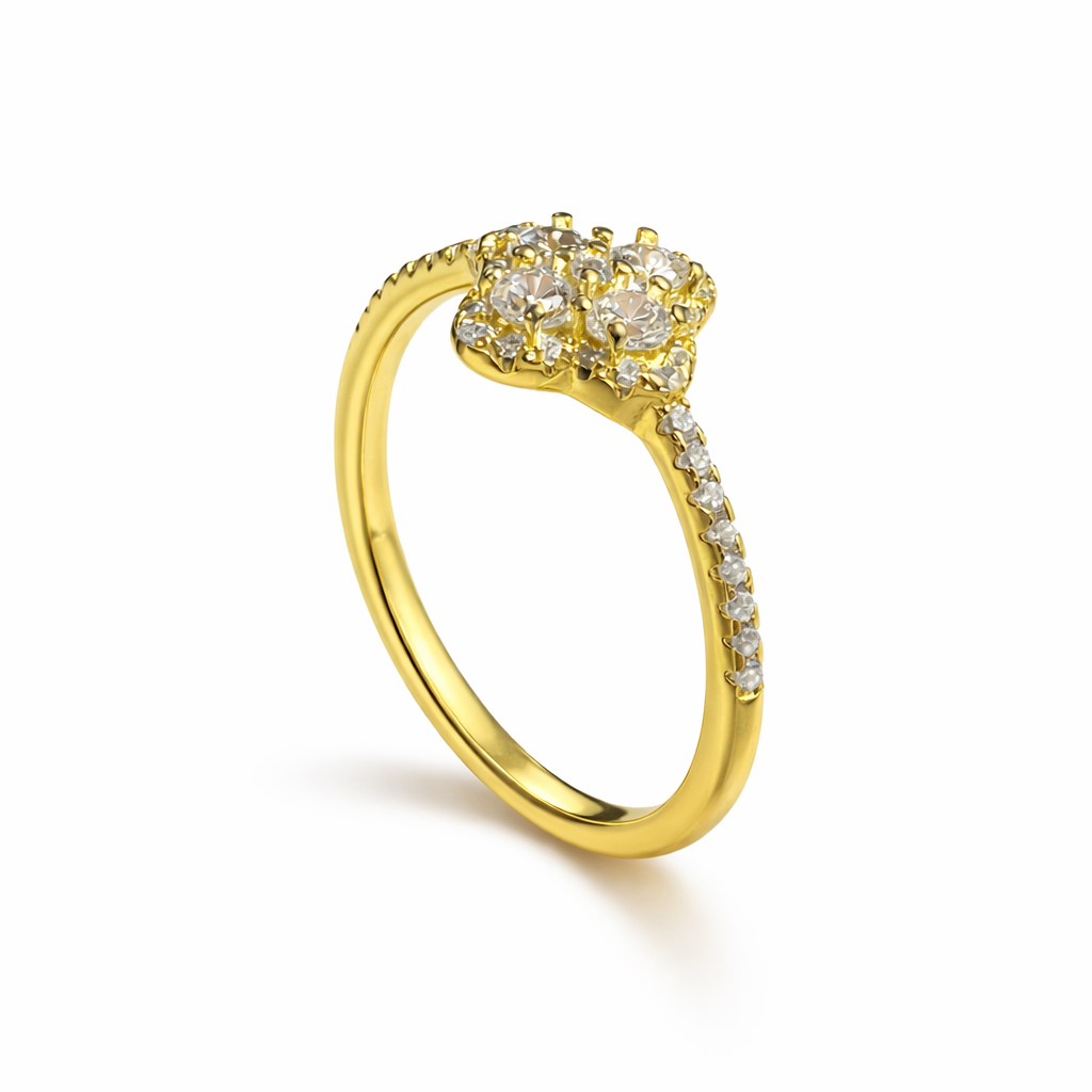 ER03 1CT Sterling Silver S925 Moissanite Diamond Rings