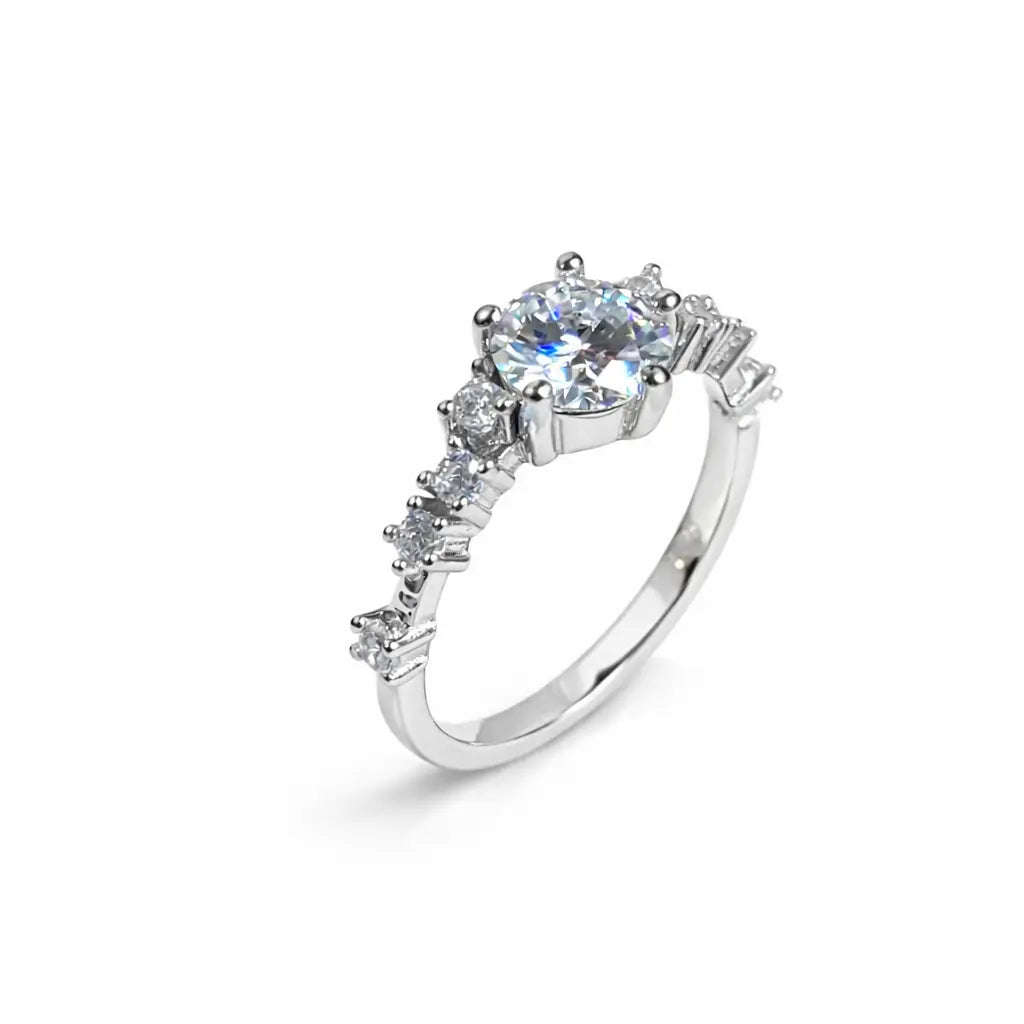 JZ70 1CT Sterling Silver S925 Moissanite Diamond 50%offamazon